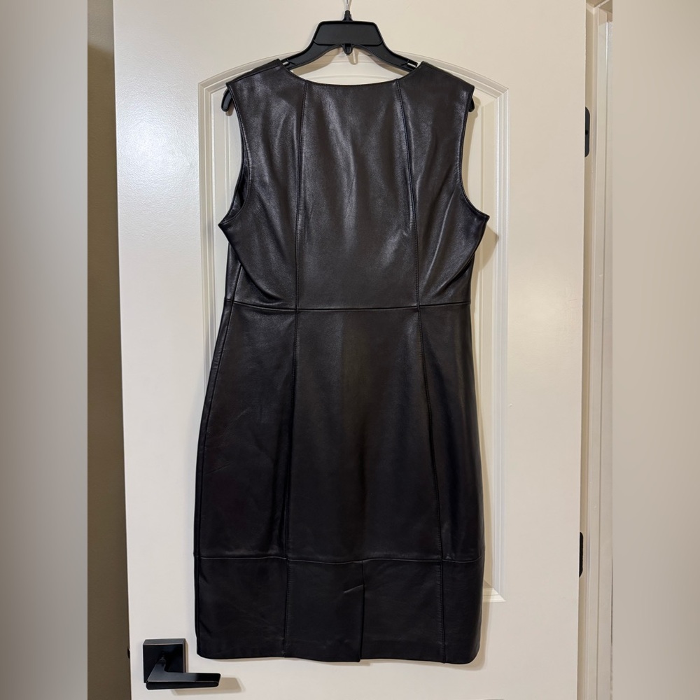 ✨ Brand New Ladies ANTONIO MELANI Black Leather Dress size 10 ✨ - Picture 3 of 16